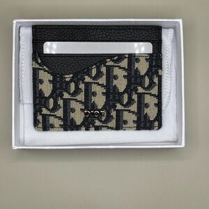 Dior oblique Black and Cream Card Holder